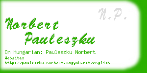 norbert pauleszku business card